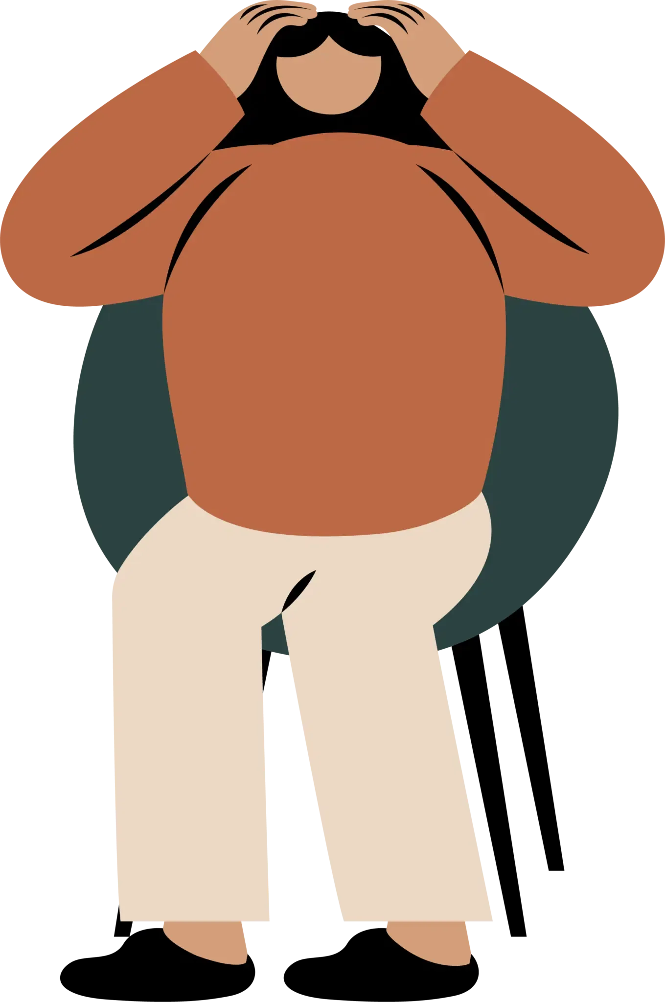 Illustration af person der dækker ansigtet med hænderne
